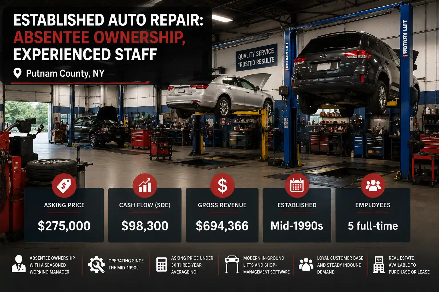 Auto Repair (Absentee) for sale in Putnam County, NY